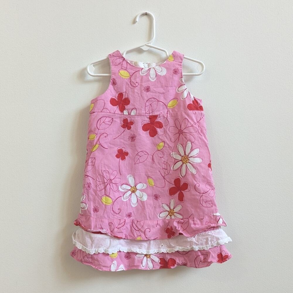 Florence Eiseman Y2K Shift Dress Girls Sz 4 Pink Floral Preppy Boutique